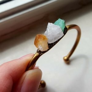 Raw Gemstone Cuff Bracelet